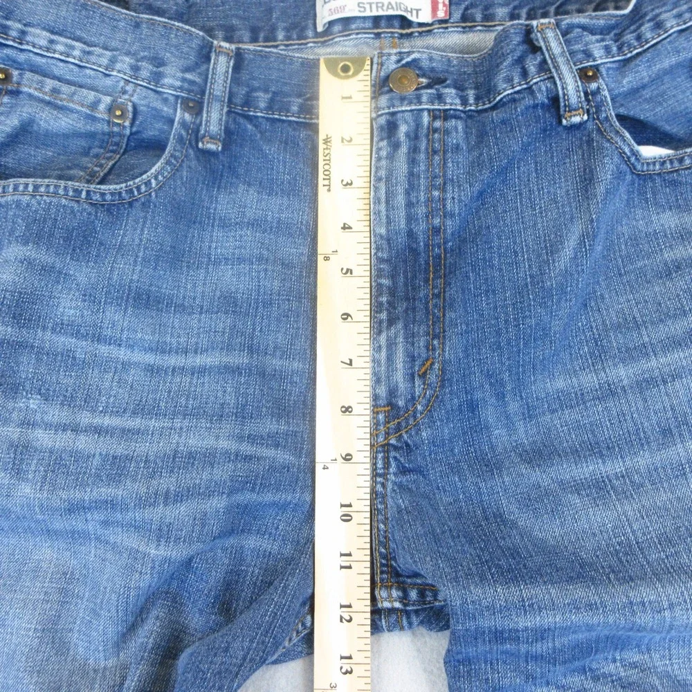 Levis 569 Jeans Mens 38x30 Blue Denim Loose Straight Medium Wash 100% Cotton